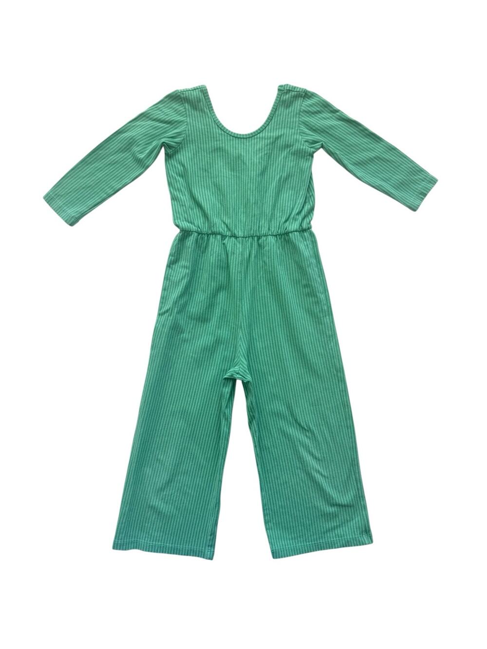 Alice + Ames Green Denim Stripe Jumpsuit Size 6